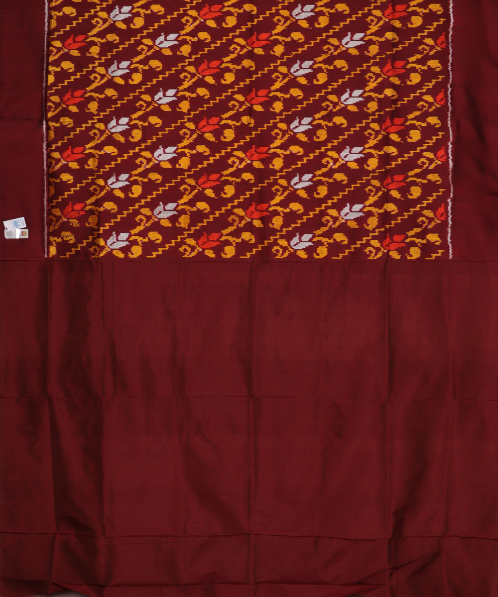 Hickory brown color handloom rajkot silk saree