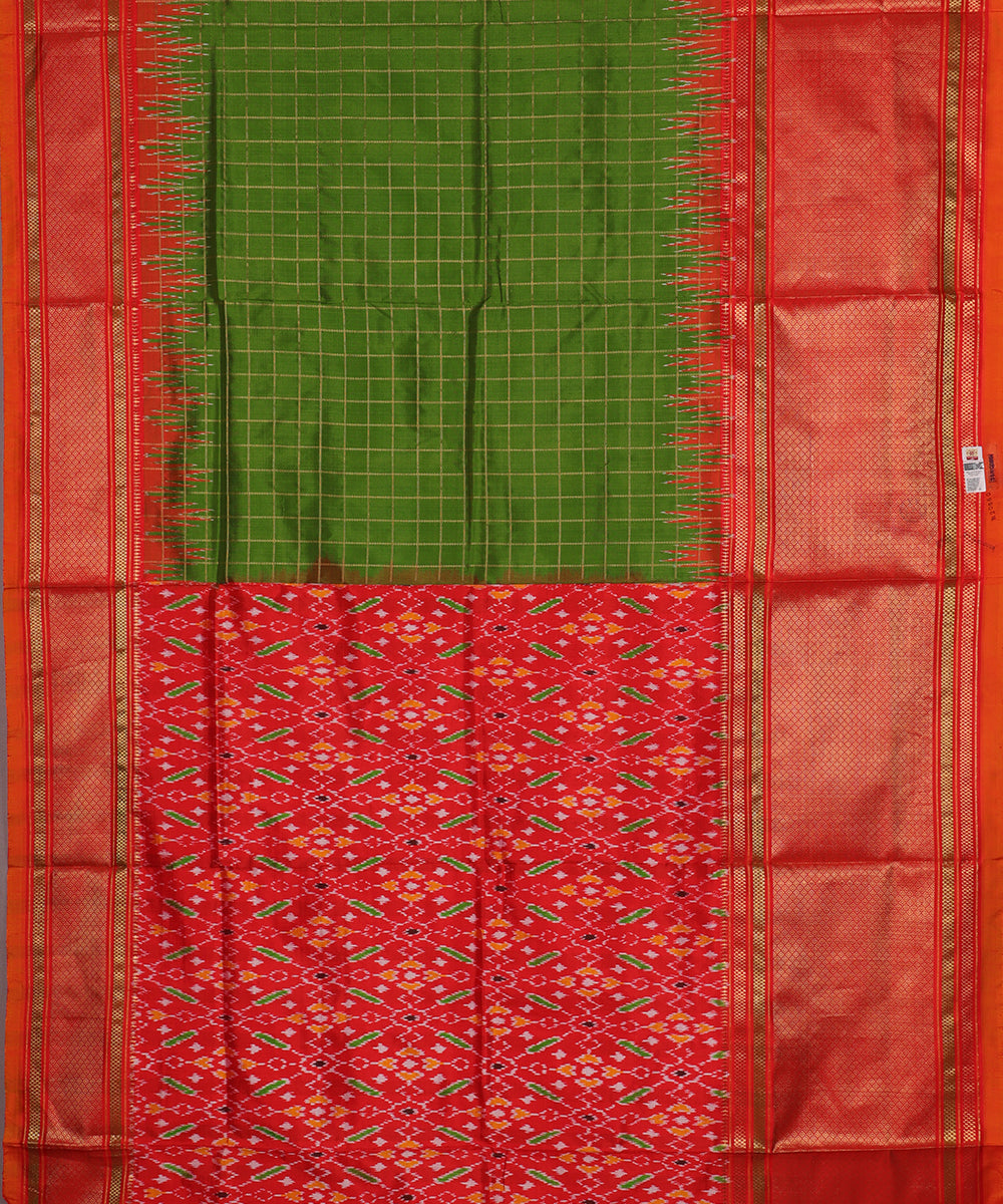 Forest green color handloom rajkot silk saree