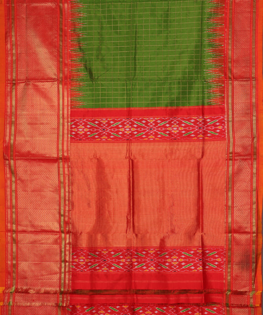 Forest green color handloom rajkot silk saree