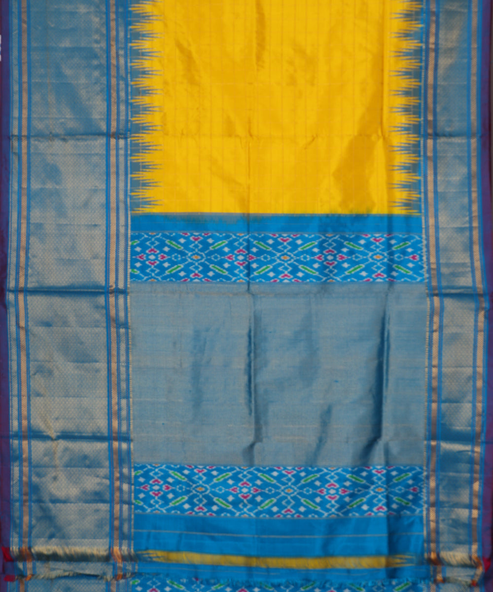 Tuscany yellow color handloom rajkot silk saree