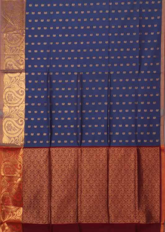 Independence blue color handloom venkatagiri cotton saree