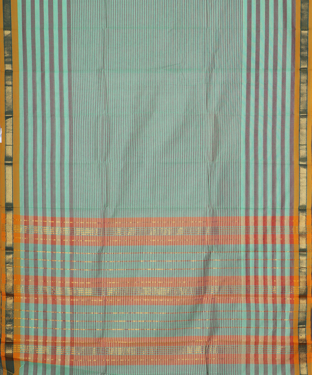 Emerald green color handloom narayanpet cotton saree