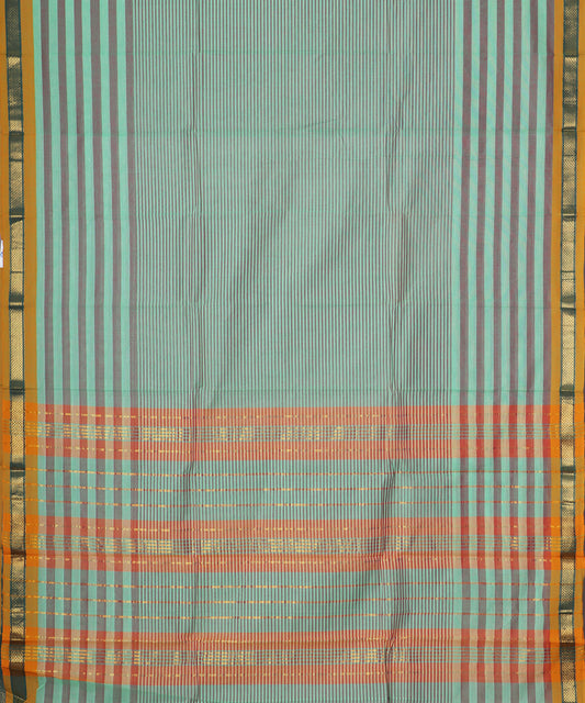 Emerald green color handloom narayanpet cotton saree