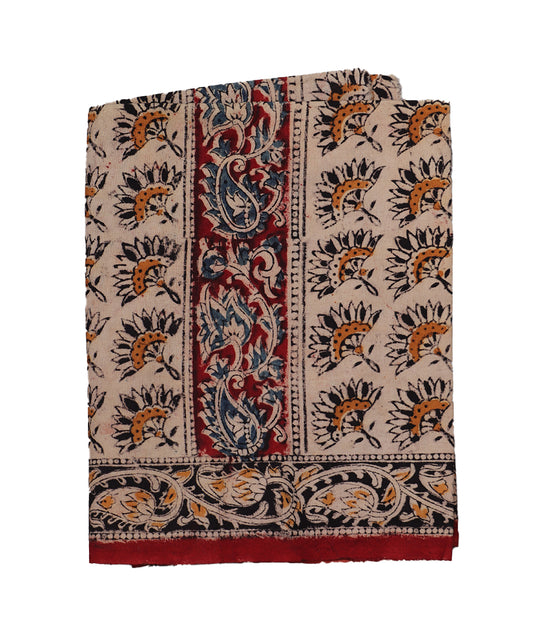 Beige handloom Kalamkari lungies