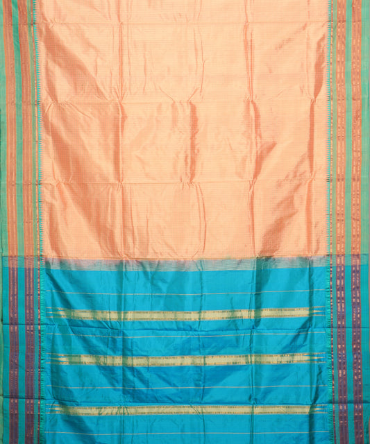 Multi-shade handloom Narayanpet silk saree
