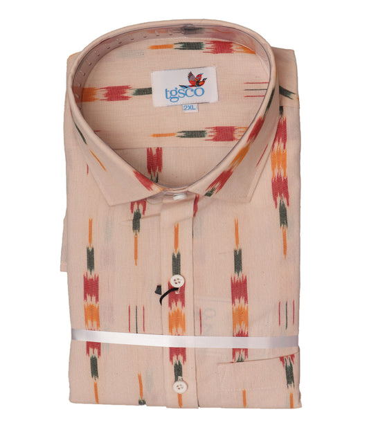 Peach color handloom pochampally shirt