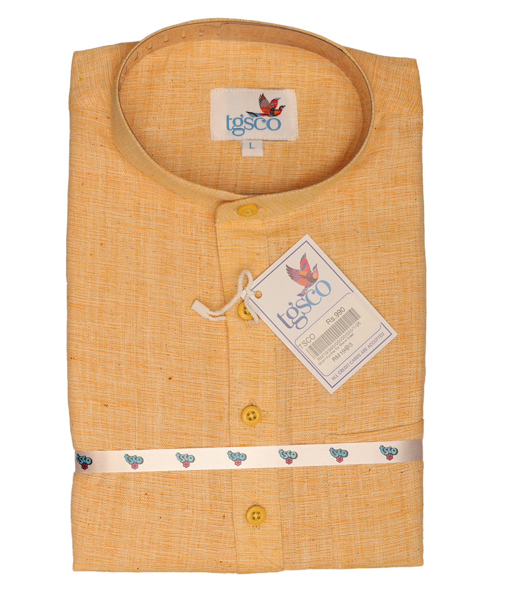 Handloom Men’s Khadi Short Kurta – Half Sleeves