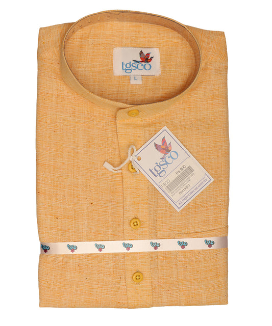 Handloom Men’s Khadi Short Kurta – Half Sleeves