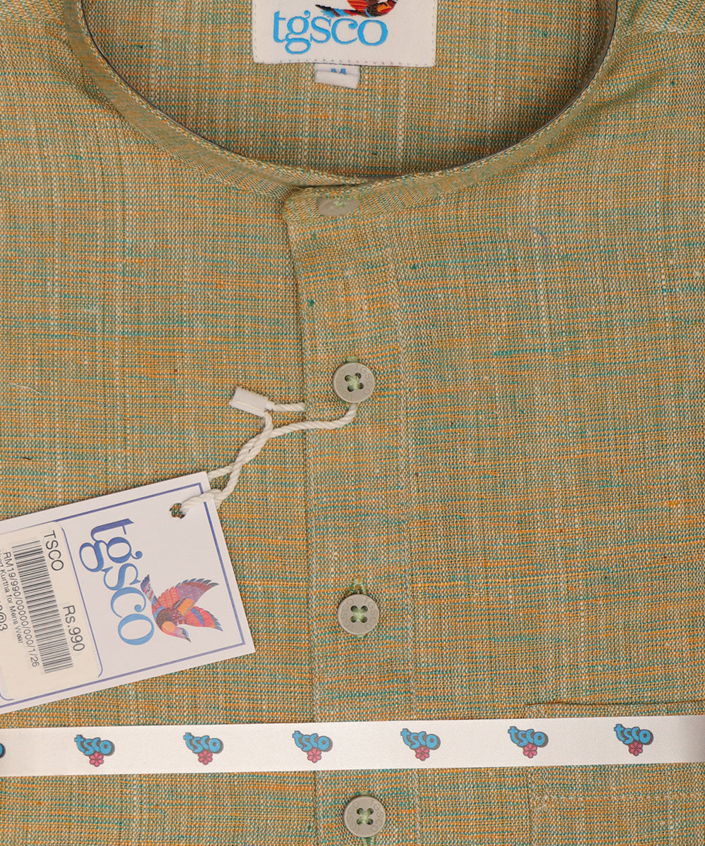 Handloom Men’s Khadi Short Kurta – Half Sleeves