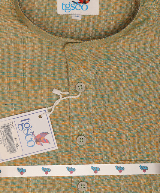 Handloom Men’s Khadi Short Kurta – Half Sleeves