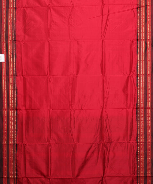 Red color handloom Narayanpet silk saree