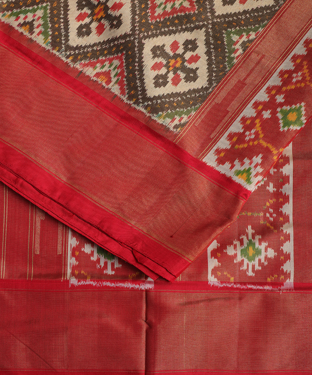 Golden shade handloom rajkot silk saree