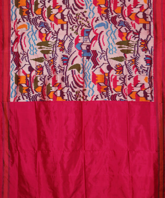 Multi-shade handloom rajkot silk saree