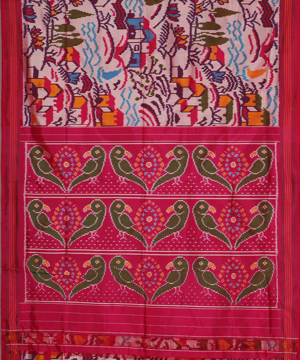 Multi-shade handloom rajkot silk saree