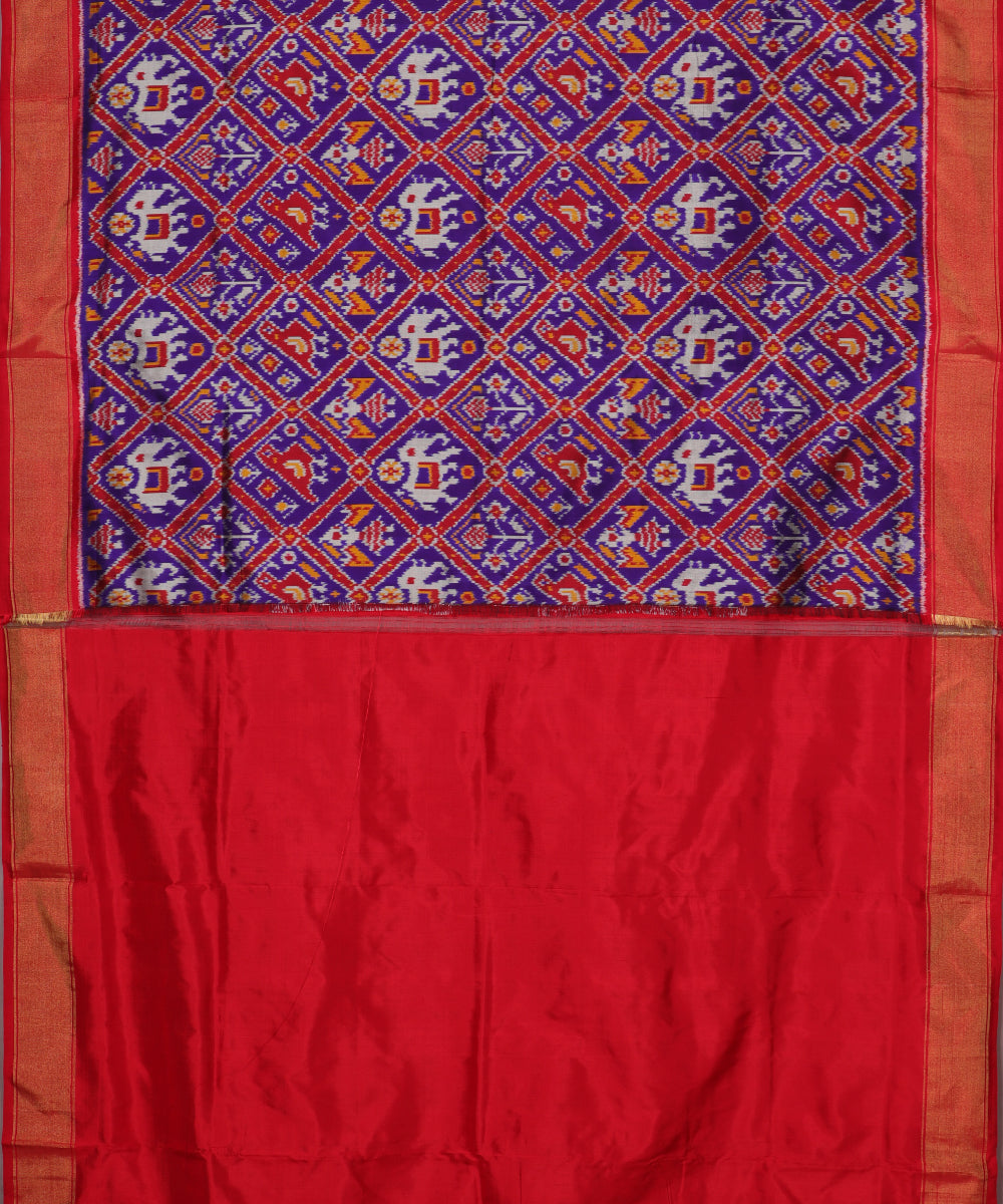 Dark blue color handloom rajkot silk saree