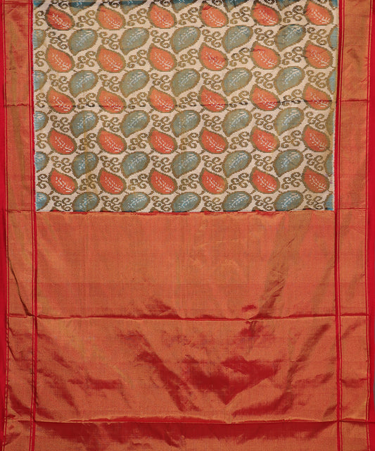 Peach shaded color handloom rajkot silk saree