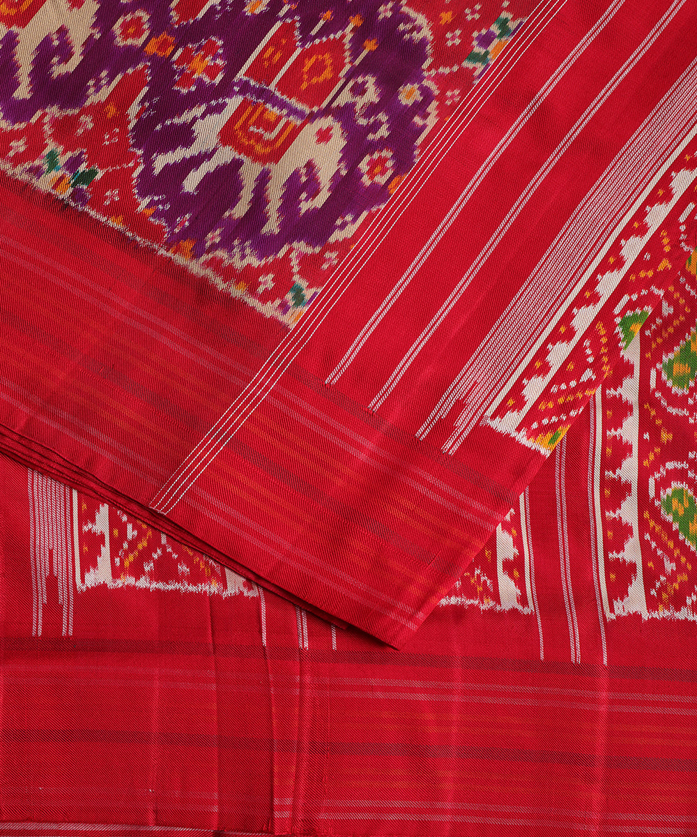 Indigo blue color handloom rajkot silk saree