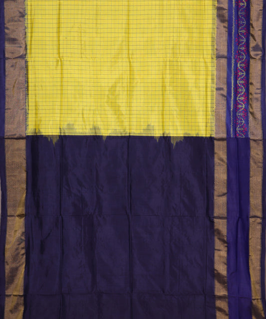 Yellow color handloom rajkot silk saree