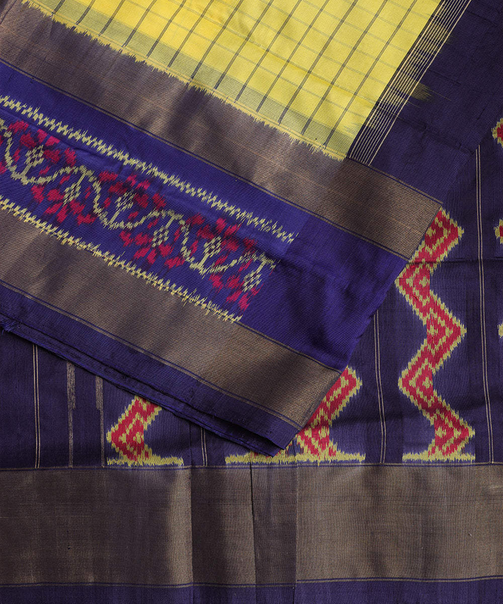 Yellow color handloom rajkot silk saree