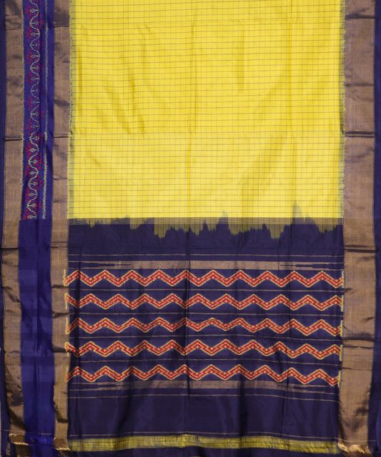Yellow color handloom rajkot silk saree