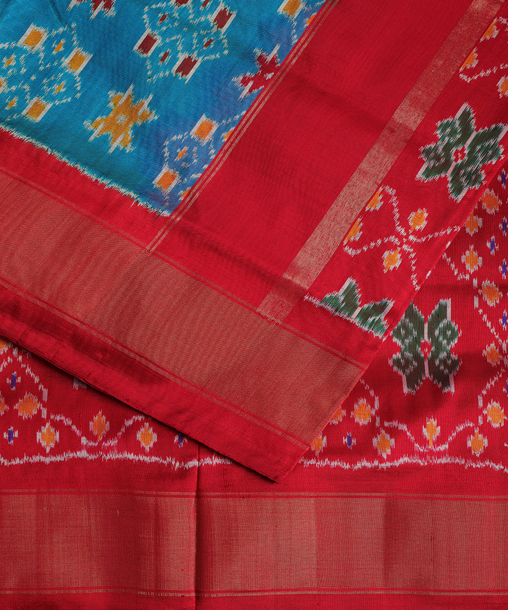 Pine color handloom rajkot silk saree