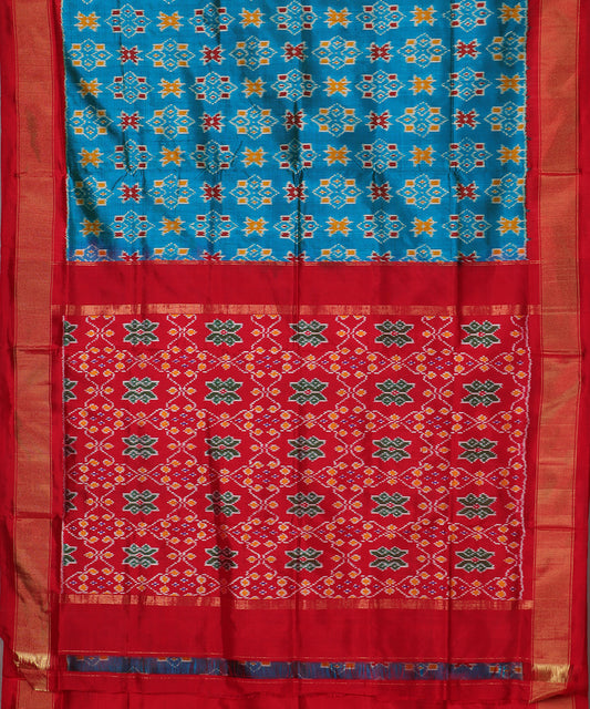 Pine color handloom rajkot silk saree