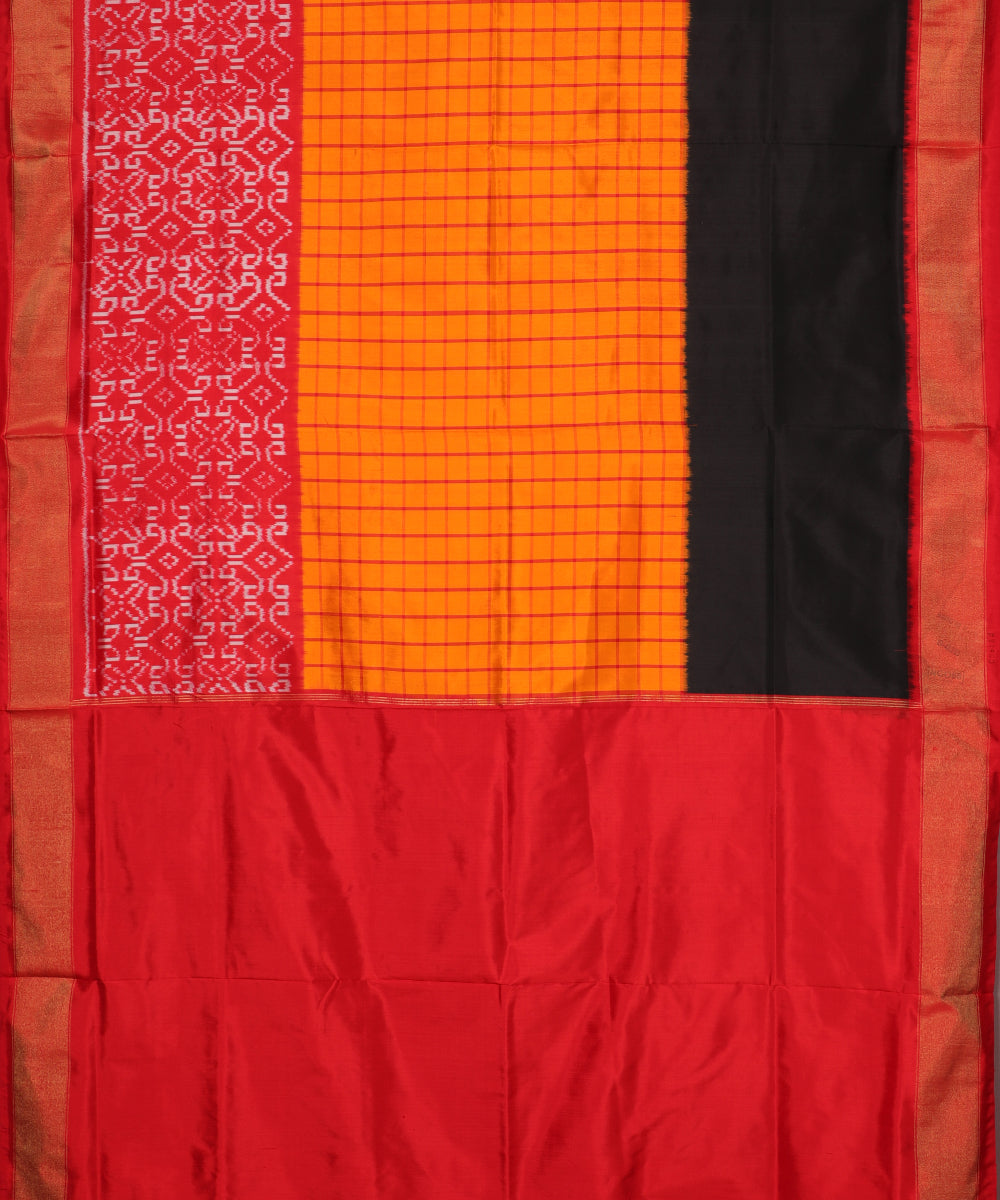 Orange color handloom rajkot silk saree