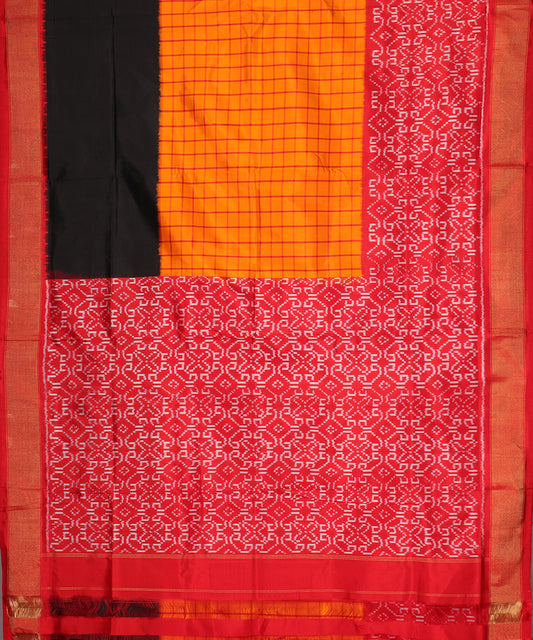 Orange color handloom rajkot silk saree