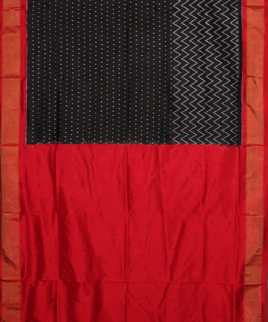 Black color handloom rajkot silk saree