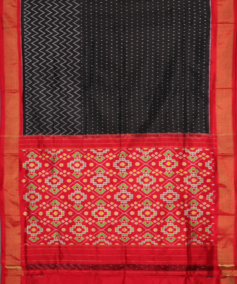 Black color handloom rajkot silk saree