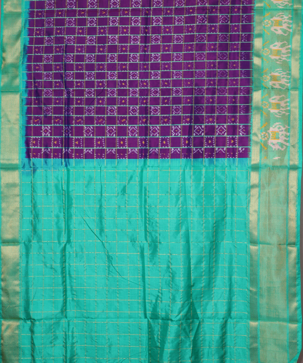 Indigo blue color handloom rajkot silk saree