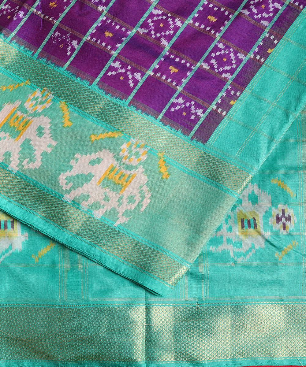 Indigo blue color handloom rajkot silk saree