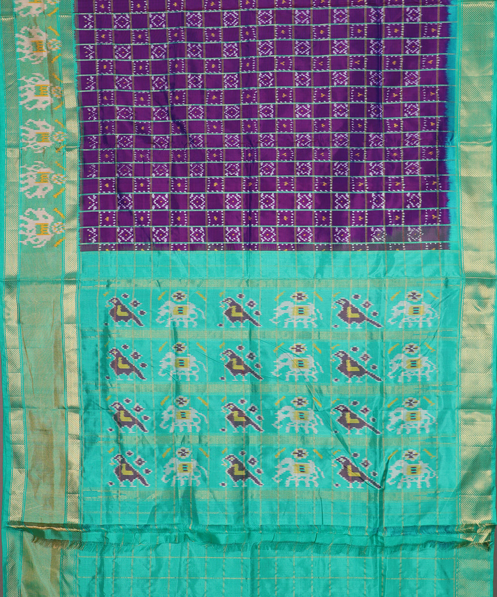 Indigo blue color handloom rajkot silk saree