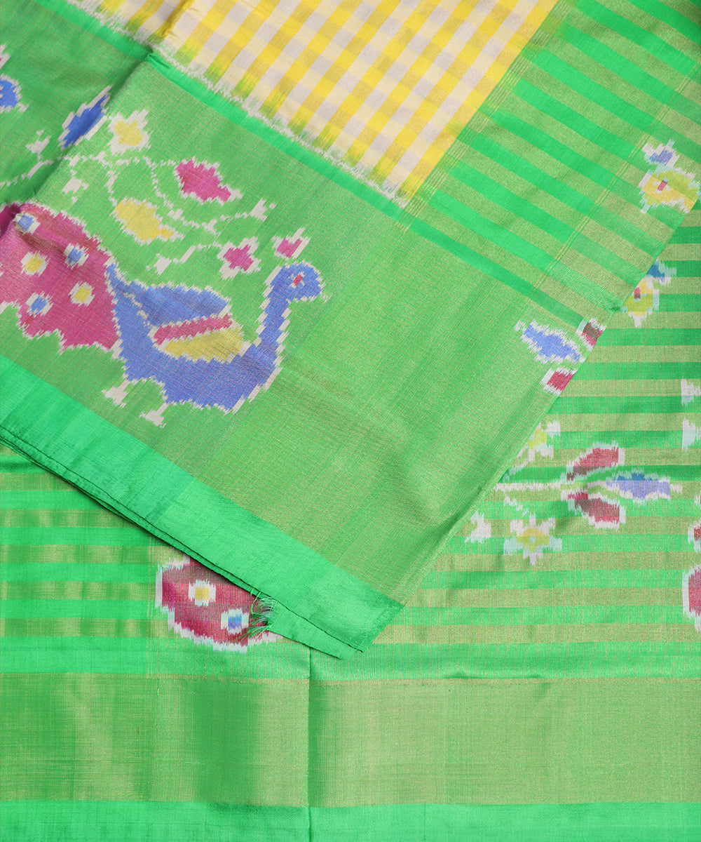 Yellow color handloom rajkot silk saree
