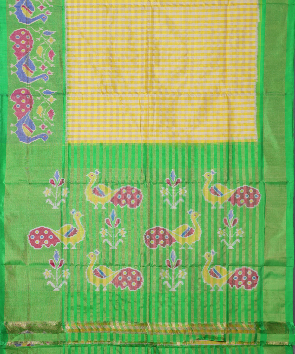 Yellow color handloom rajkot silk saree