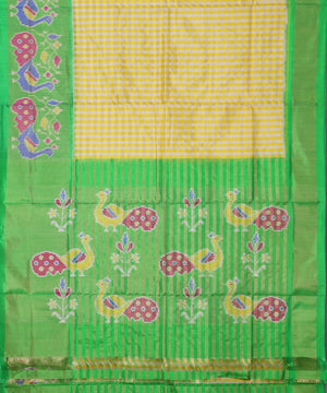 Yellow color handloom rajkot silk saree