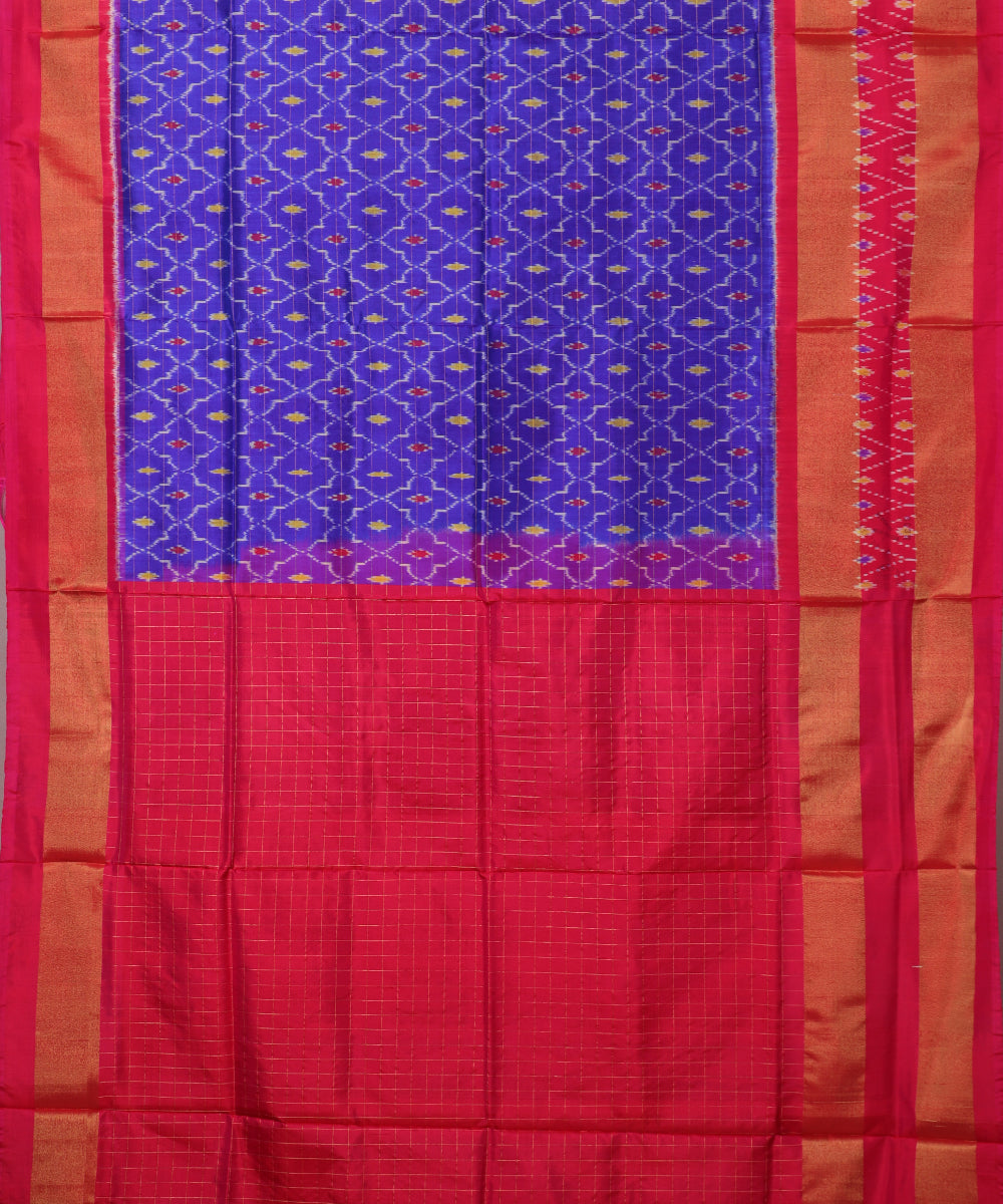 Egyptian red color handloom rajkot silk saree