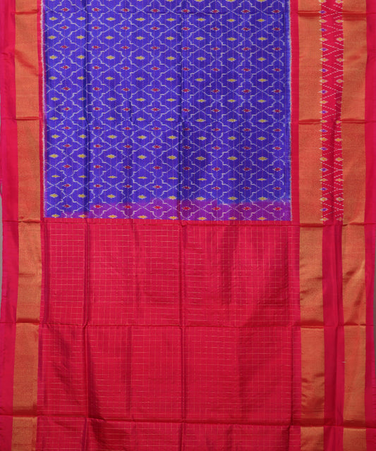 Egyptian red color handloom rajkot silk saree
