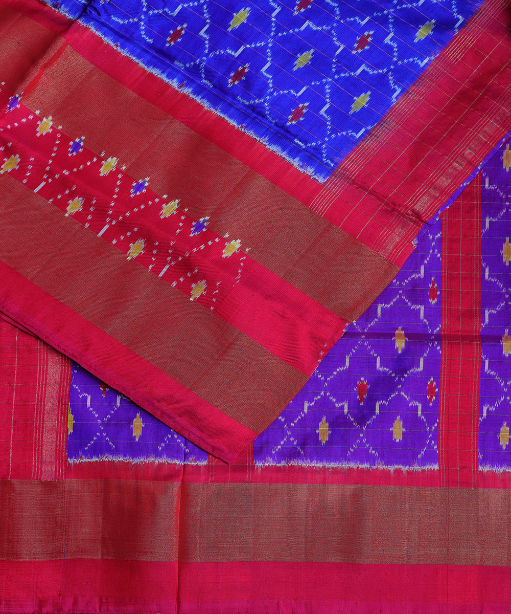 Egyptian red color handloom rajkot silk saree