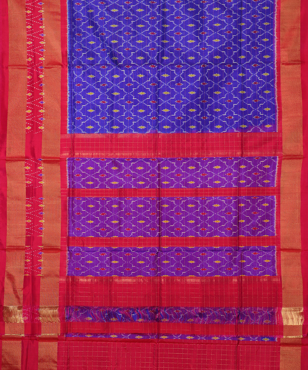 Egyptian red color handloom rajkot silk saree