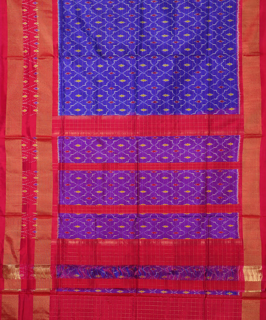 Egyptian red color handloom rajkot silk saree