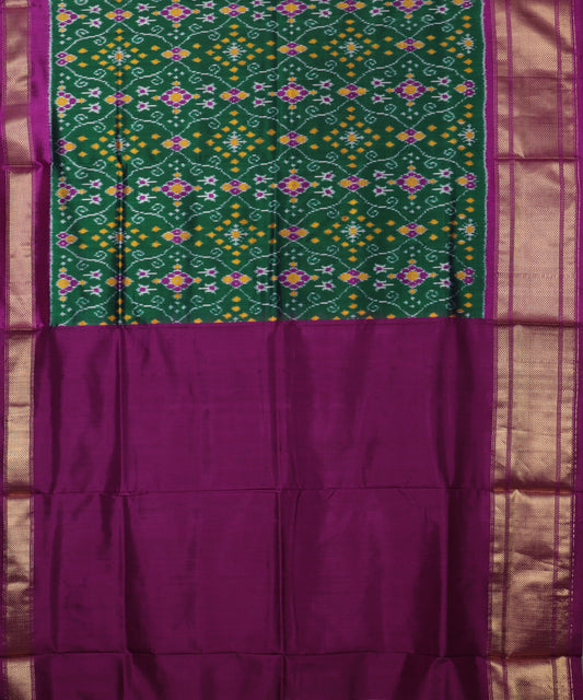 Sacramento green color handloom rajkot silk saree
