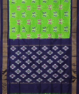 Kelly green color handloom rajkot silk saree