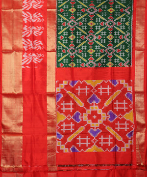 Sacramento green color handloom rajkot silk saree