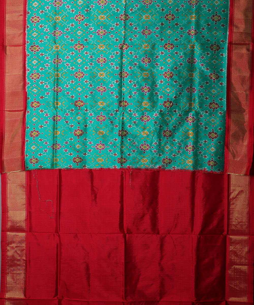 Jade green color handloom rajkot silk saree