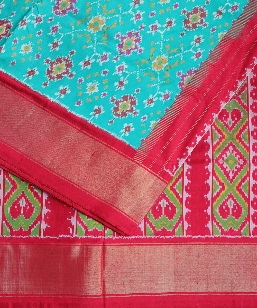 Jade green color handloom rajkot silk saree