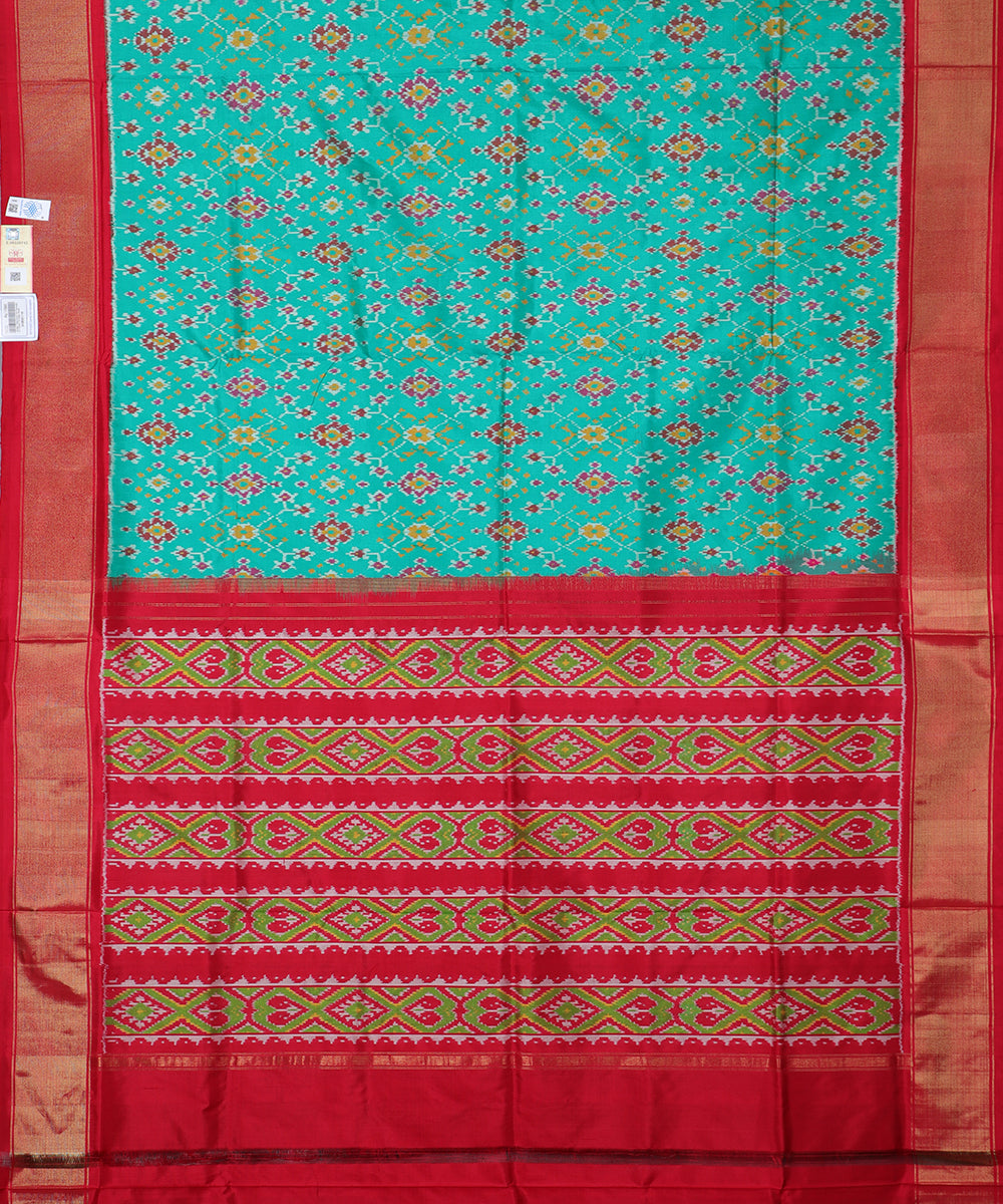 Jade green color handloom rajkot silk saree