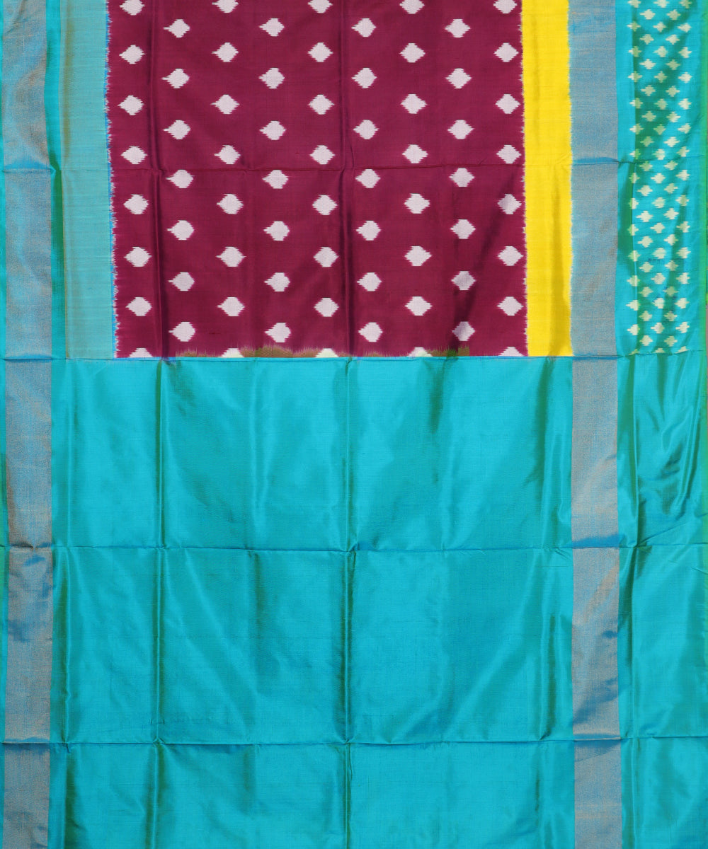 Eggplant violet color handloom rajkot silk saree