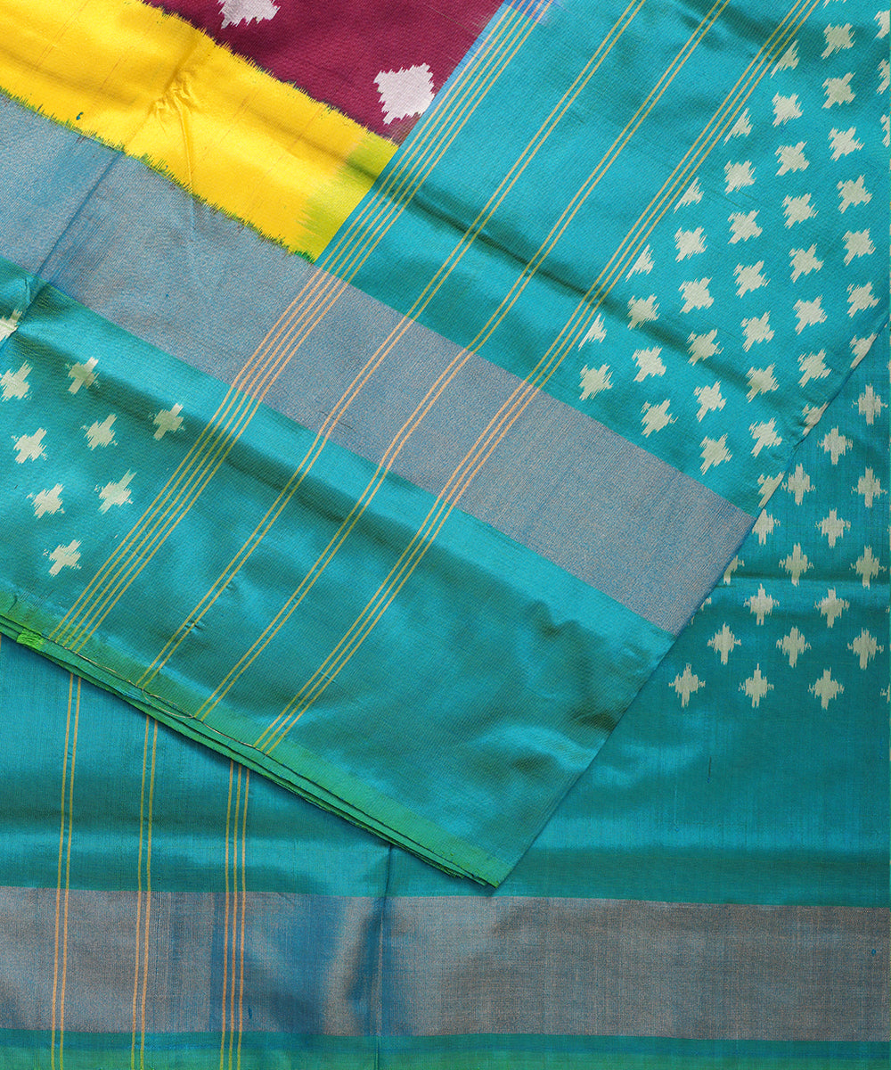 Eggplant violet color handloom rajkot silk saree