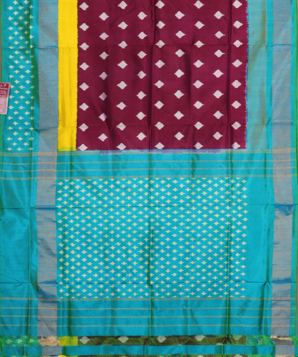 Eggplant violet color handloom rajkot silk saree